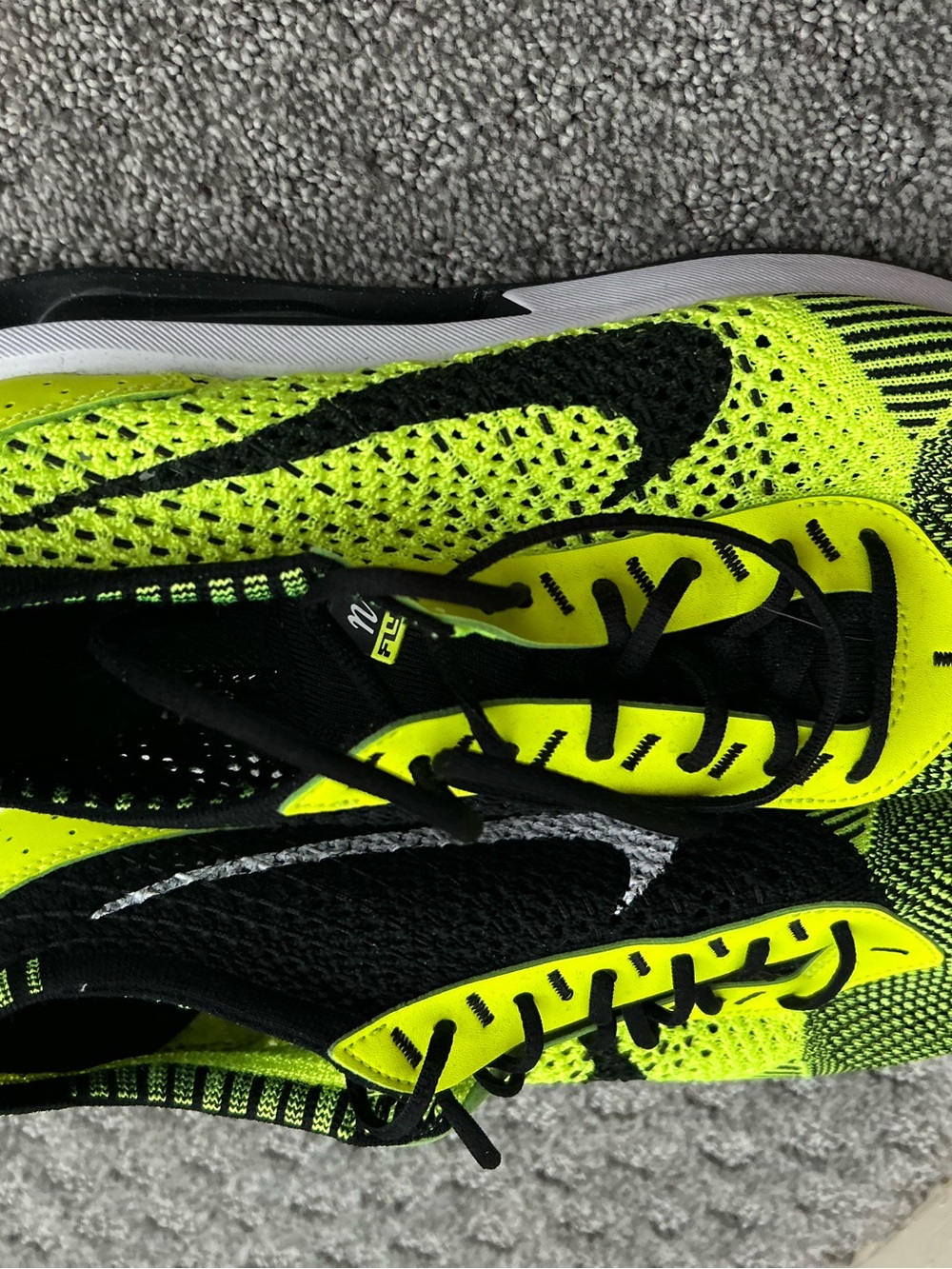 Nike Men’s Flyknit Running Shoes - Black & Neon Yellow